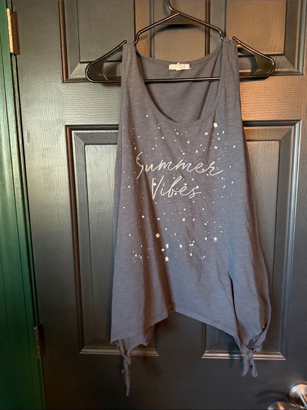 Maurices Charcoal Gray 'Summer Vibes' Tie-Hem Tank